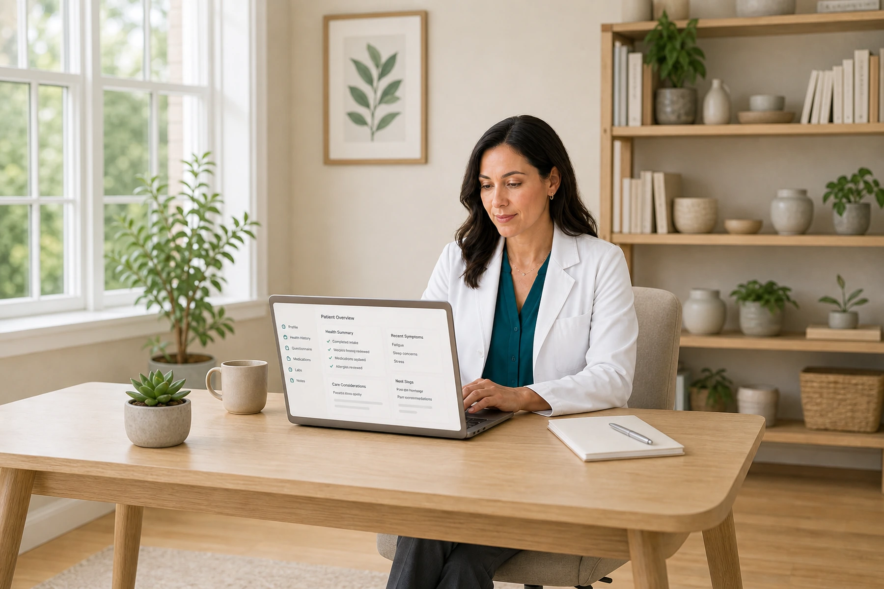 Licensed physician reviewing a patient chart